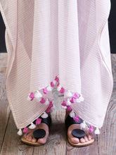 Handwoven Caftan With Pom-Poms