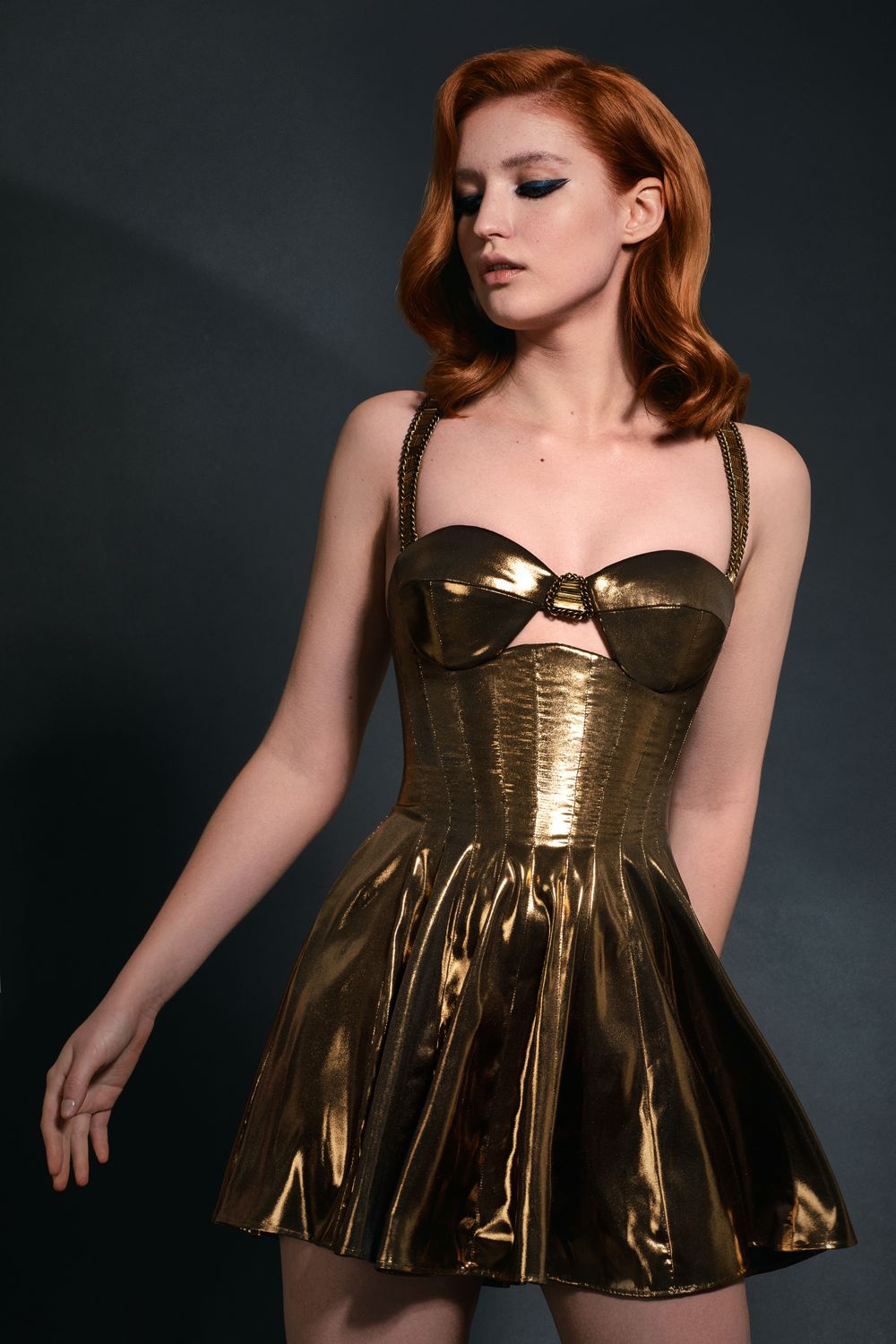 Molten Gold Corset Dress