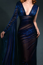 Deep Royal Blue Lamé Dress