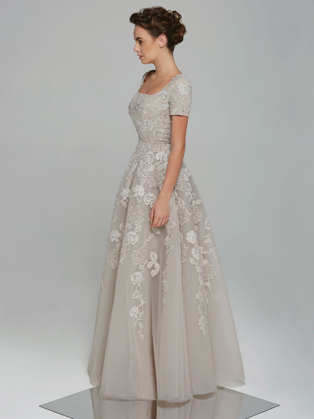 Embellished Guipure Gown