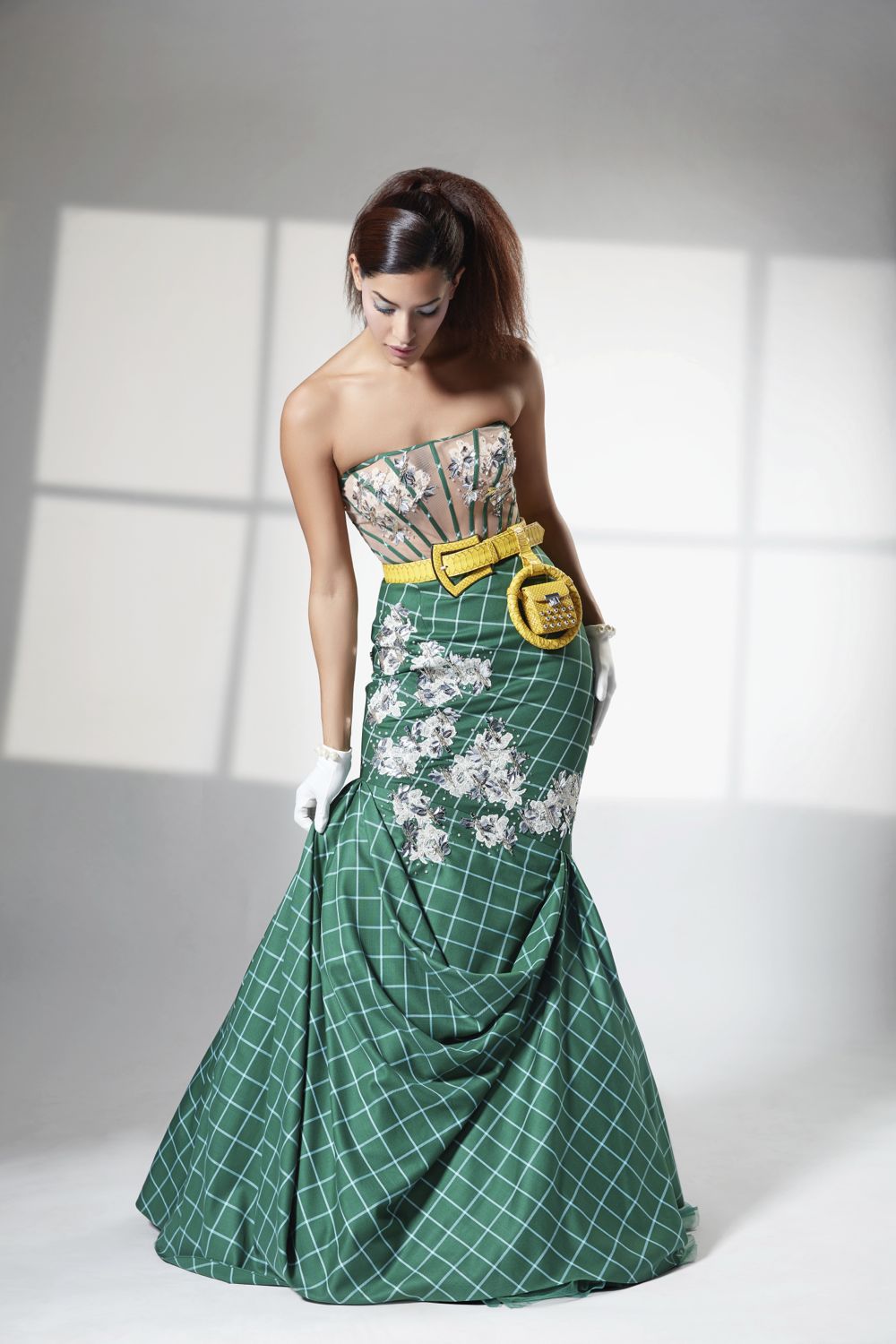 Hand Embroidered Sleeveless Gown