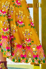 Mustard Embroidered Top & Skirt