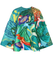 Embroidered Printed Cape